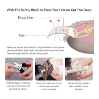 Stainless Steel Pet Nail Clippers with Built-In Nail File