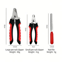 Stainless Steel Pet Nail Clippers with Built-In Nail File