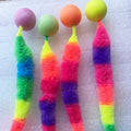 Fuzzy worm ball cat toy