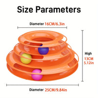 3 Layer Interactive Cat Toy Tower with Trapped Balls