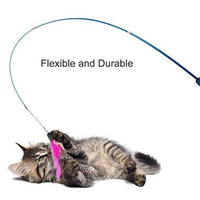 Retractable cat feather teaser wand