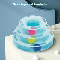 3 Layer Interactive Cat Toy Tower with Trapped Balls