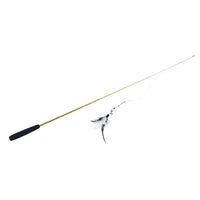 Retractable cat feather teaser wand