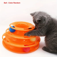 3 Layer Interactive Cat Toy Tower with Trapped Balls