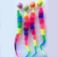 Bouncy fuzzy worm ball cat toy