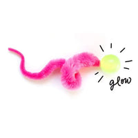 Bouncy fuzzy worm ball cat toy