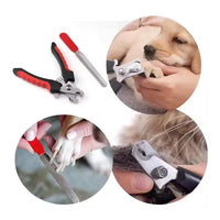 Stainless Steel Pet Nail Clippers with Built-In Nail File