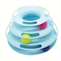 3 Layer Interactive Cat Toy Tower with Trapped Balls