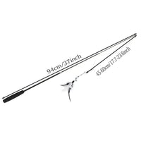 Retractable cat feather teaser wand
