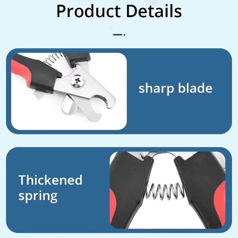 Stainless Steel Pet Nail Clippers with Built-In Nail File