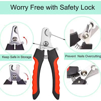 Stainless Steel Pet Nail Clippers with Built-In Nail File