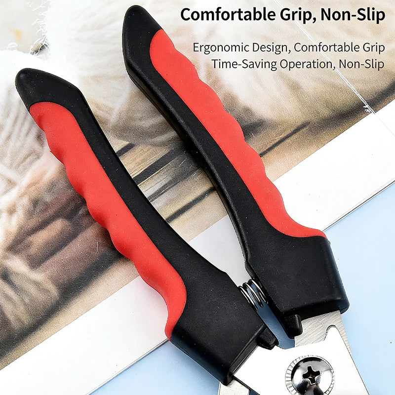 Stainless Steel Pet Nail Clippers with Built-In Nail File