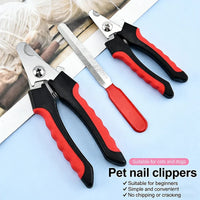 Stainless Steel Pet Nail Clippers with Built-In Nail File