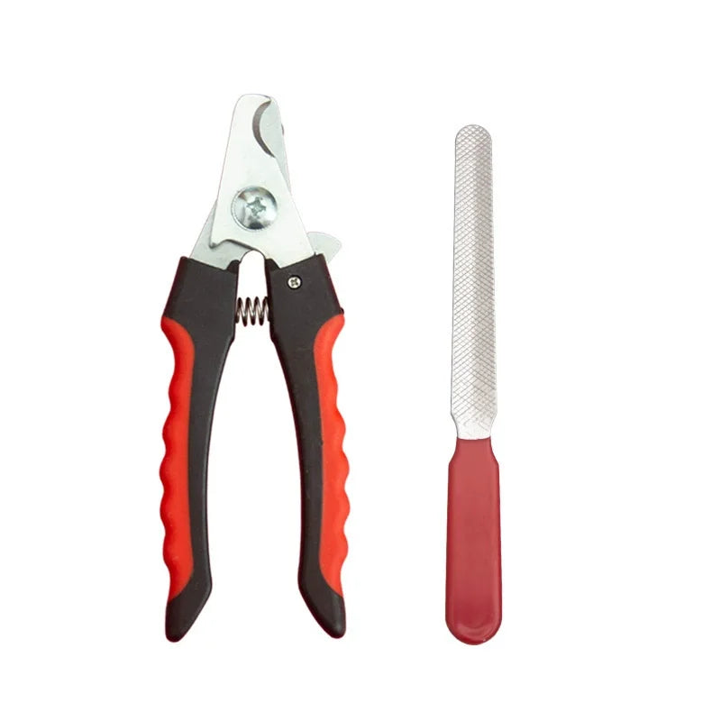Stainless Steel Pet Nail Clippers with Built-In Nail File