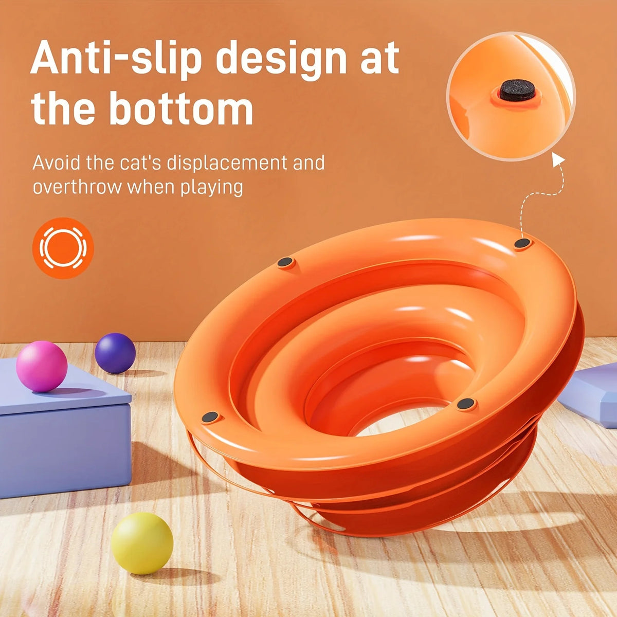 3 Layer Interactive Cat Toy Tower with Trapped Balls