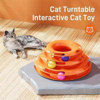 3 Layer Interactive Cat Toy Tower with Trapped Balls