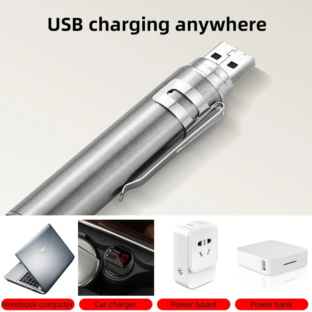 USB charging port on the aluminium laser pointer