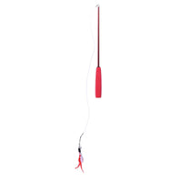 Retractable cat feather teaser wand