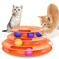 3 Layer Interactive Cat Toy Tower with Trapped Balls