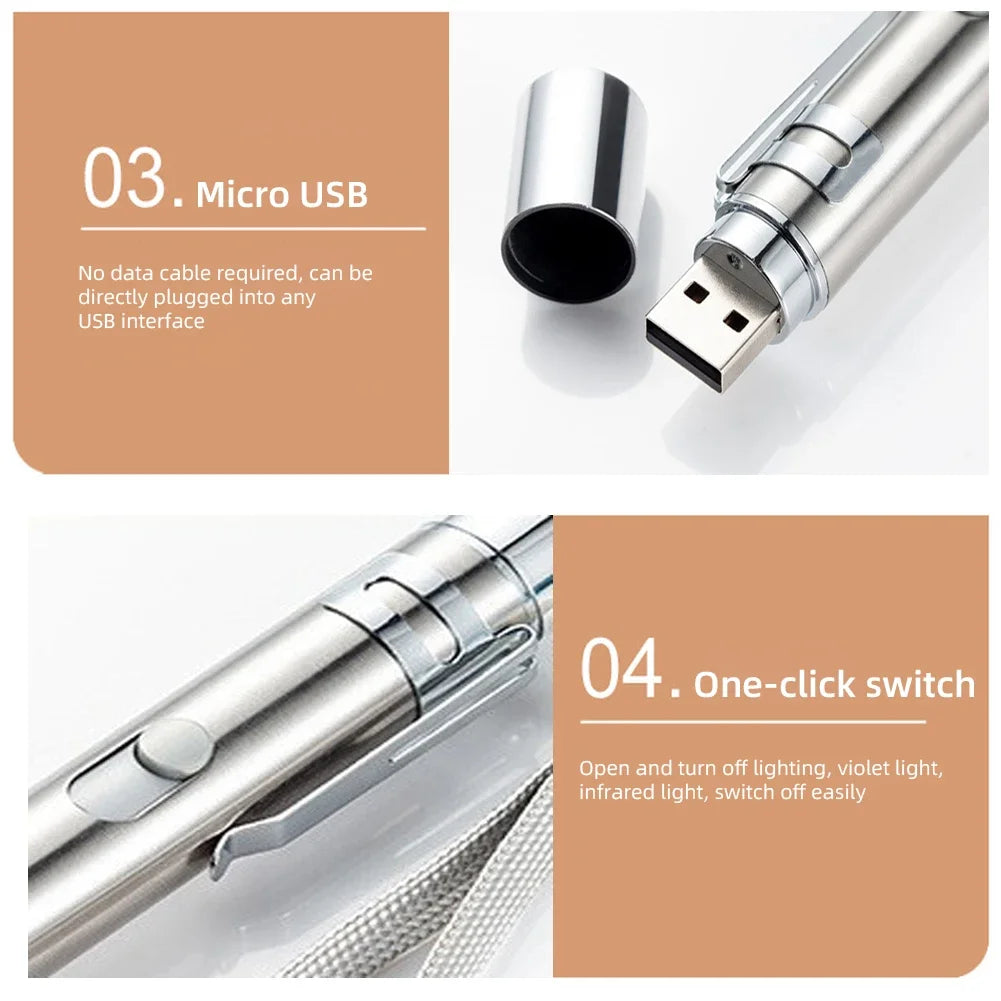 Rechargeable cat laser pointer with flashlight