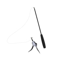 Retractable cat feather teaser wand