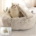 Deluxe plush pet bed for cats and small dogs