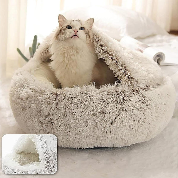 Deluxe Plush Pet Bed for Cats & Small Dogs