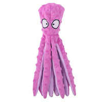 OctoPlay No-Stuffing Squeaky Dog Toy (Octopus Plush)