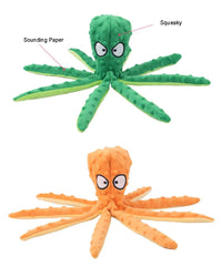 OctoPlay No-Stuffing Squeaky Dog Toy (Octopus Plush)