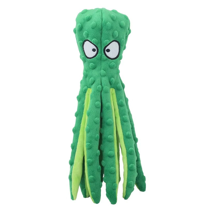 OctoPlay No-Stuffing Squeaky Dog Toy (Octopus Plush)