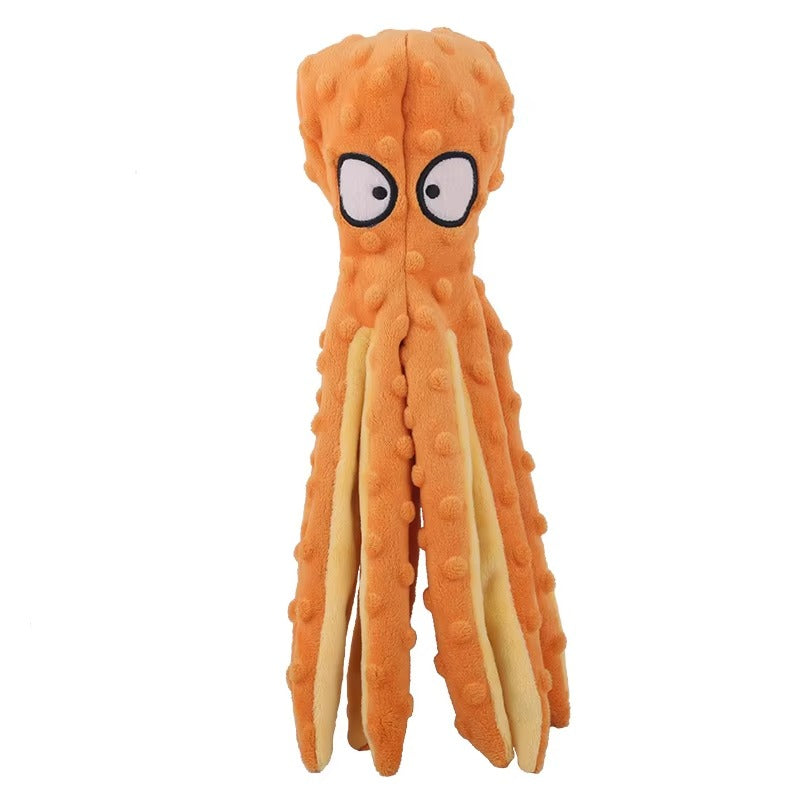 OctoPlay No-Stuffing Squeaky Dog Toy (Octopus Plush)