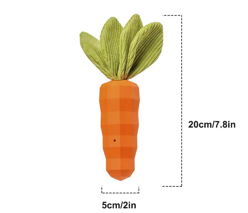 Indestructible Carrot Dog Chew Toy (Milk-Flavored, Natural Rubber)