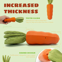 Indestructible Carrot Dog Chew Toy (Milk-Flavored, Natural Rubber)