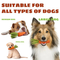 Indestructible Carrot Dog Chew Toy (Milk-Flavored, Natural Rubber)