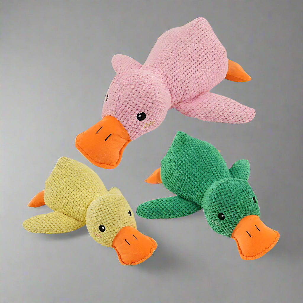 The Mellow Calming Duck No-Stuffing Squeaky Dog Toys