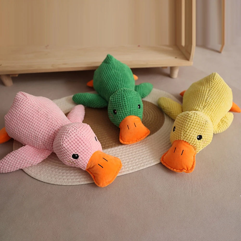 The Mellow Calming Duck No-Stuffing Squeaky Dog Toys