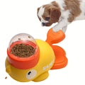 Press-to-dispense slow feeder for dogs