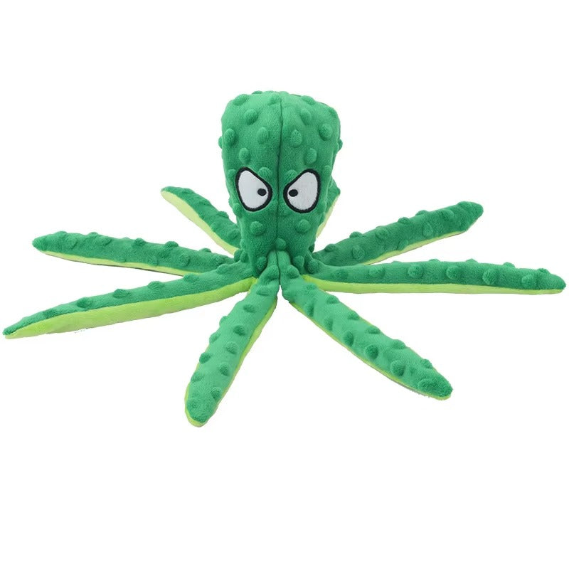 OctoPlay No-Stuffing Squeaky Dog Toy (Octopus Plush)