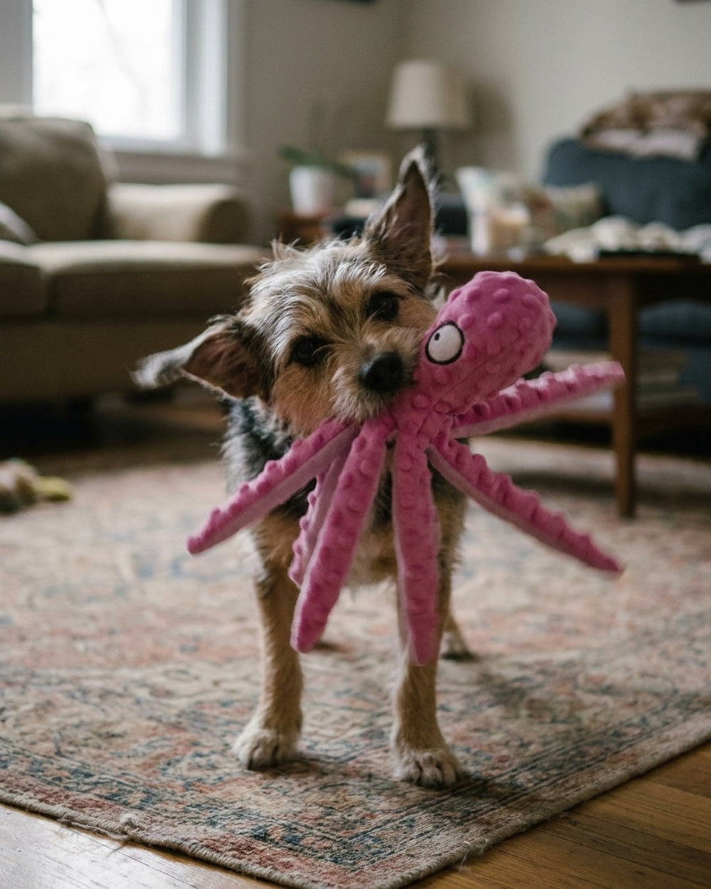 Eight legs, because dogs shake what they catch